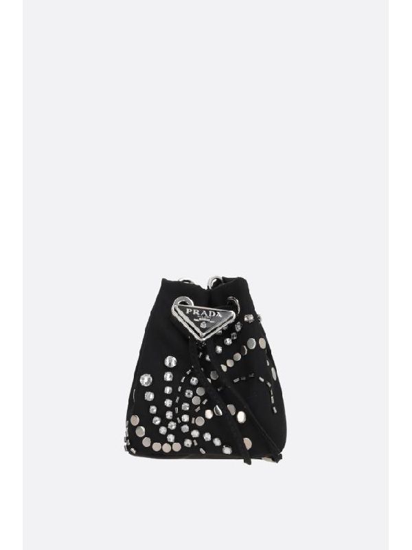 Triangle Logo Rhinestone Micro Bag