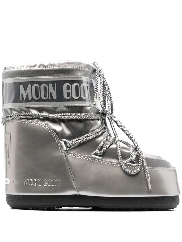 Moonboots Silver Lace-Up Boots