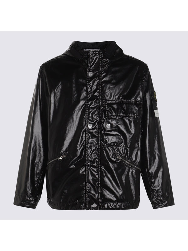 Wappen Patch Black Hoodie Jacket