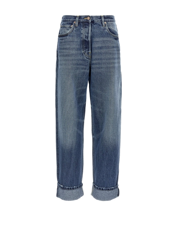 Wide-Leg Denim Pants