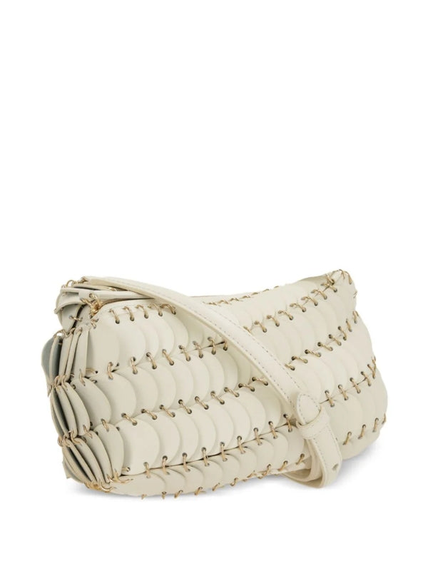 White Sequin Embellished Shoulder Bag