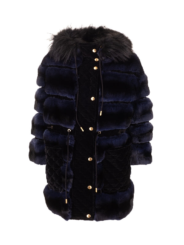 Fur Hoodie Shearling Padded Jacket