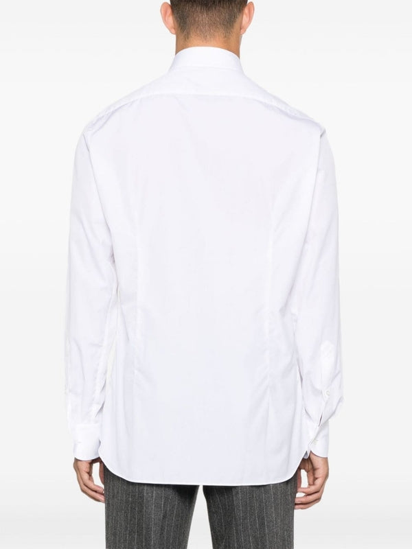 White Cotton Long-Sleeve
  Shirt