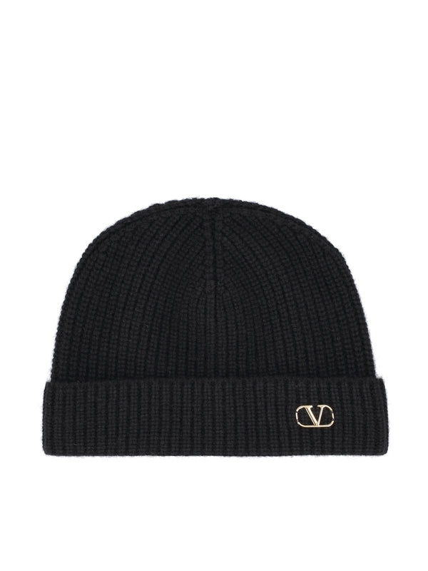 V Logo Wool Beanie