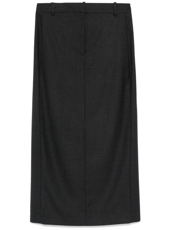 Wool Blend Long Skirt