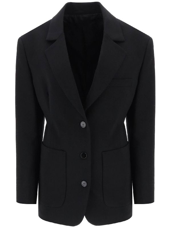 Black Wool Single-Breasted Jacket