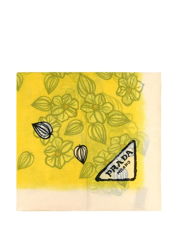 Triangle logo printing cotton scarf