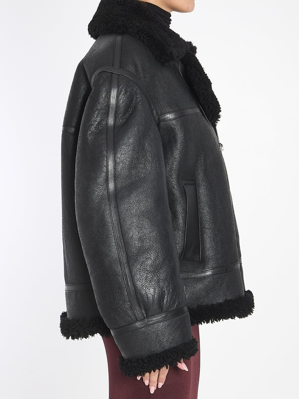 Vintage Leather Shearling Mustang Jacket