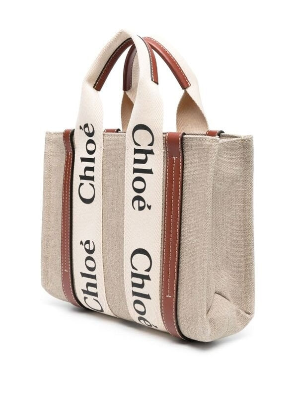 Woody Small Linen Tote Bag