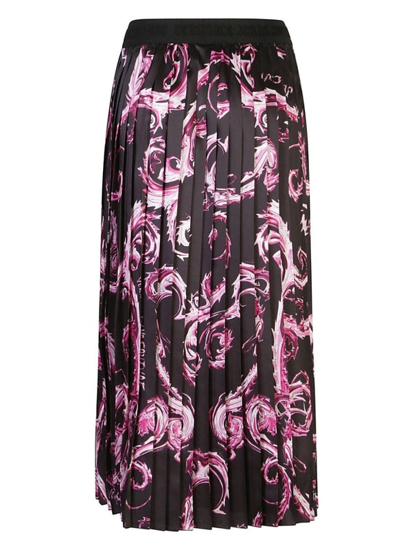 Allover Print Pleated Skirt