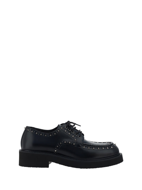 Rockstud Leather Lace-up Shoes