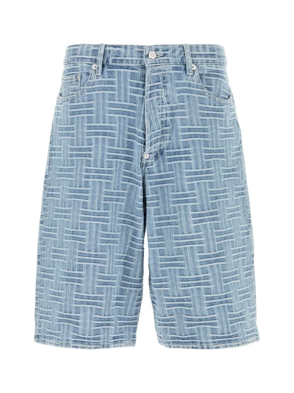 Pattern Detail Denim Shorts