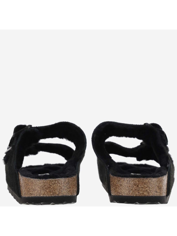 Arizona Shearling Suede Leather Sandals