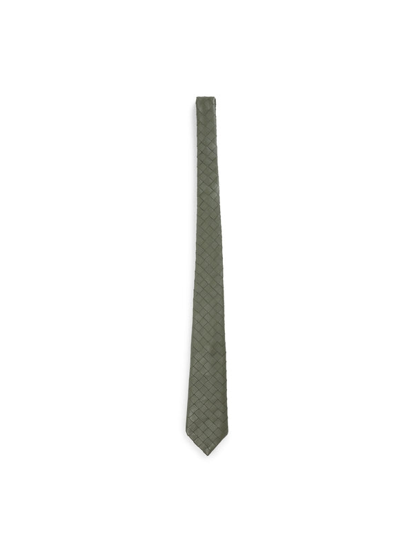 Intrecciato Leather Necktie