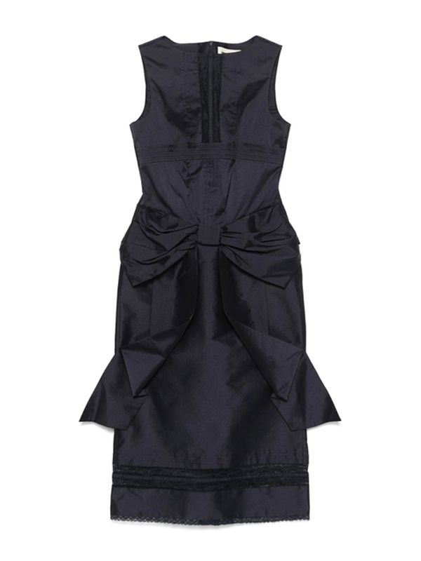 Bow Embellished Sleeveless Midi Dress