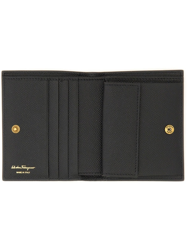 Double Gancini Leather Wallet