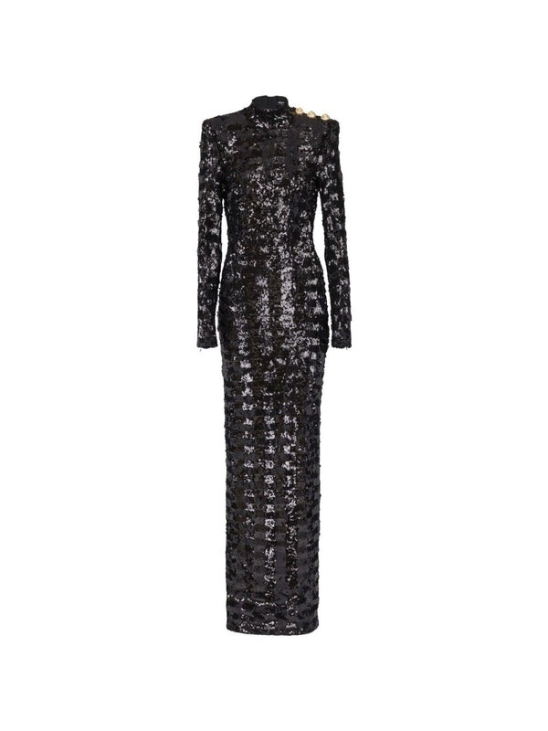 Sequin Detail Long Dress