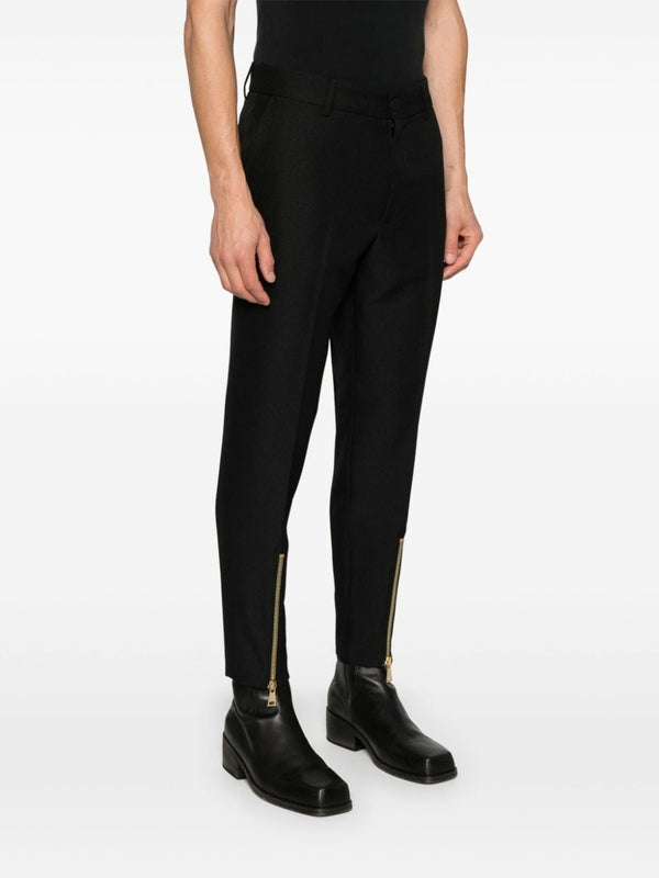 Zipper Detail Black Pants