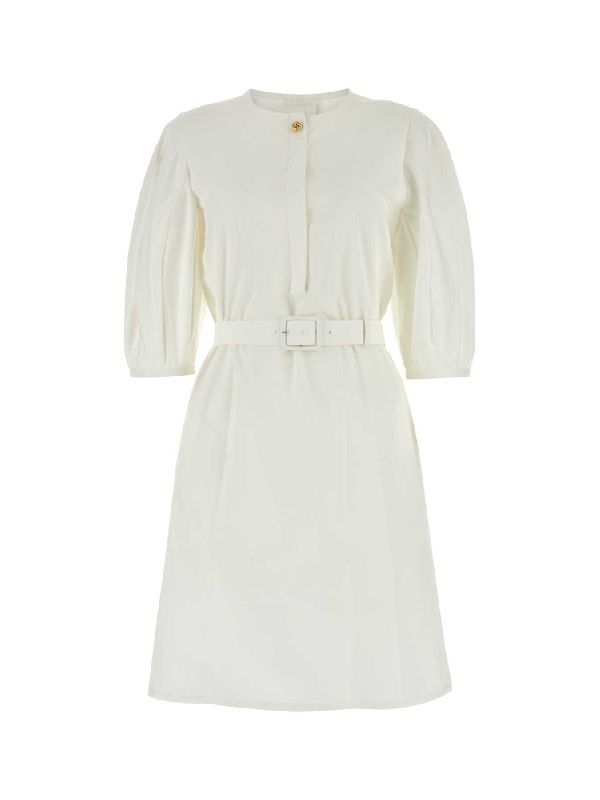 Belted PuFF Sleeve Mini Dress