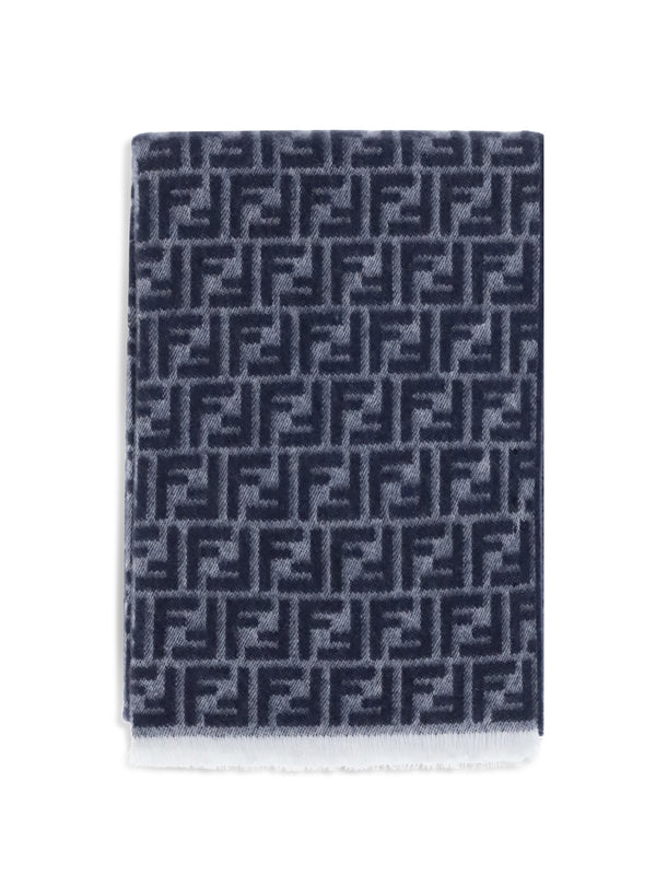 Fendi Blue Wool Mufflers