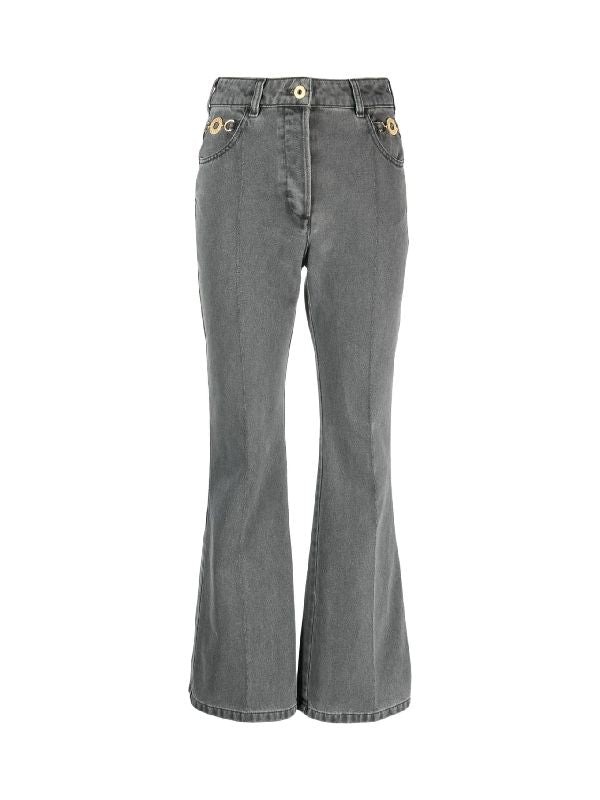 ロゴプレート コットンデニムパンツ