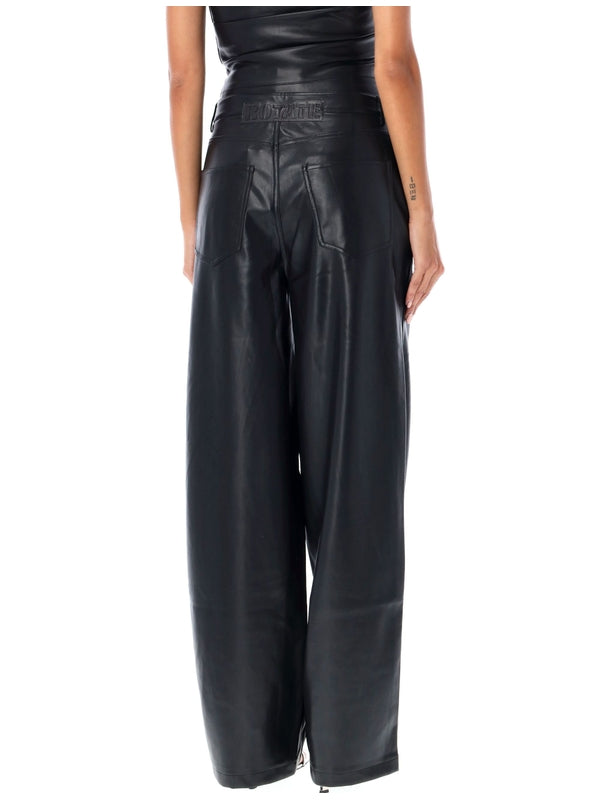 Black Fake Leather Pants