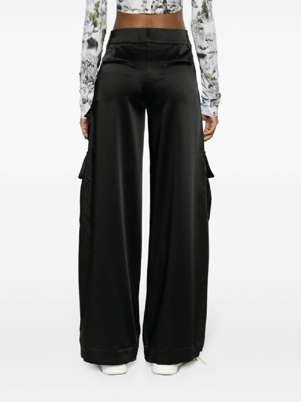 Viscose Satin Cargo Pants