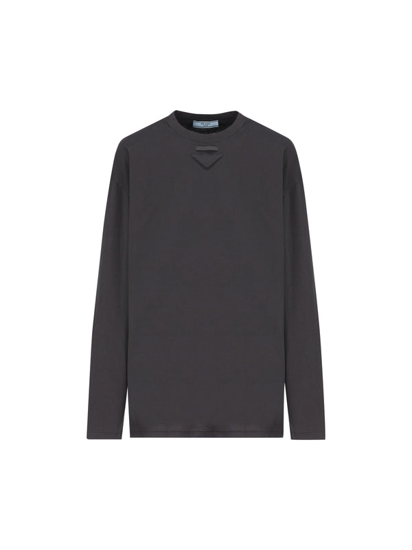 Triangle Patch Cotton Long Sleeve Top