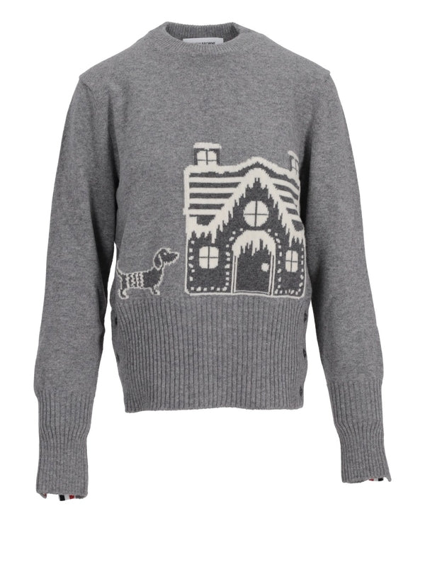 提花灰色羊毛针织