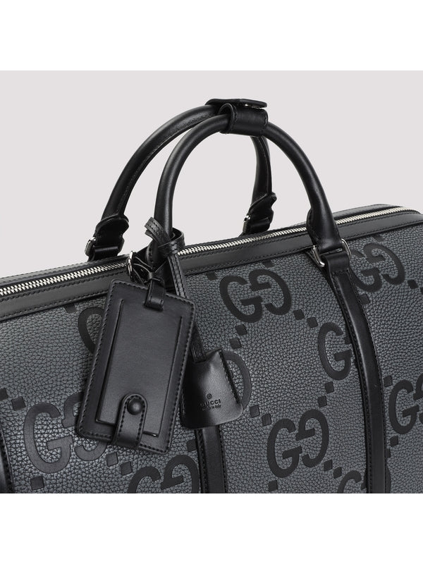 GG Logo Leather Duffel Bag