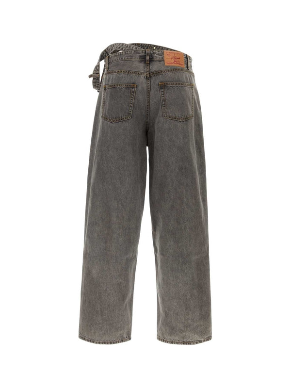 Belt Ornament Denim Pants