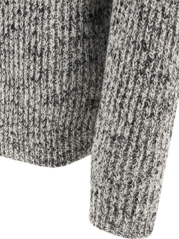 Auralee Wool Baby Alpaca Mix Rib Zip-Up Knit