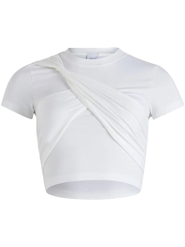 Drape Crop Cotton Short Sleeve T-Shirt