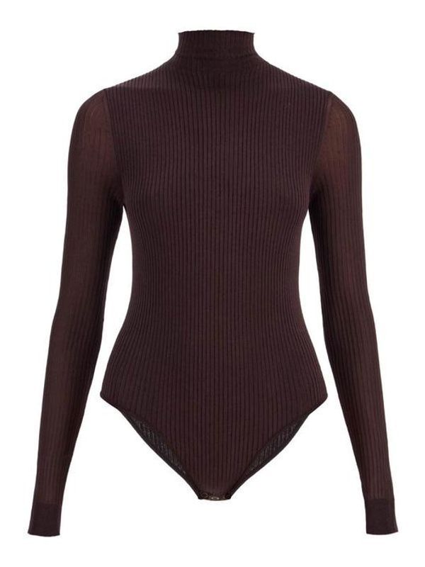 High Neck Ribbed Bodysuit