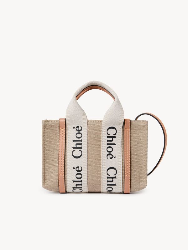 Woody Logo Canvas Small Tote
  Bag