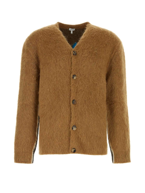 V 领羊驼混纺开衫