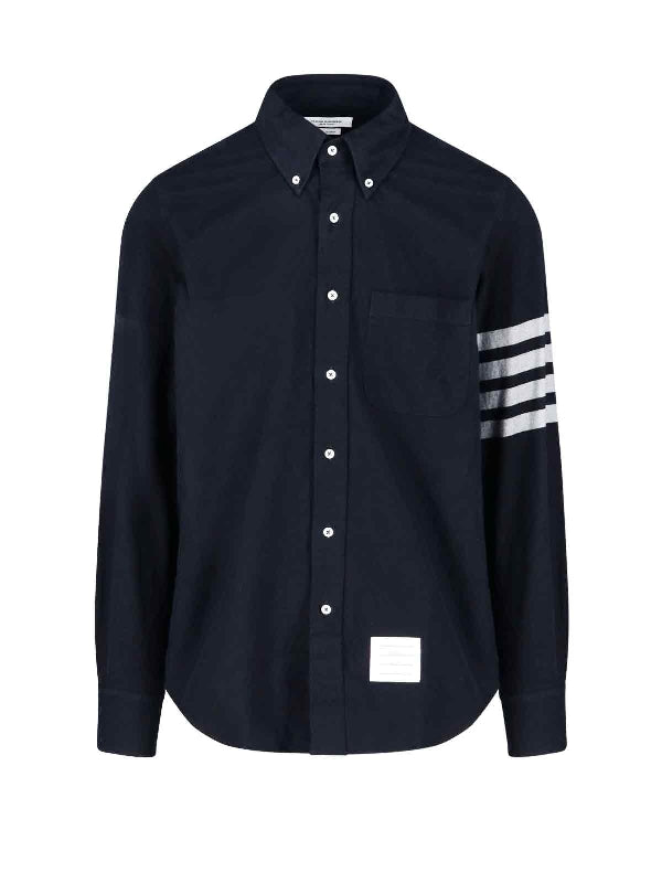 4-Bar Logo Patch Cotton Shirt