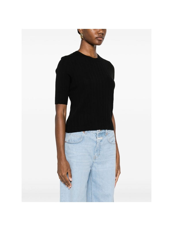 Ribbed Wool Silk Short Sleeve
  Knit