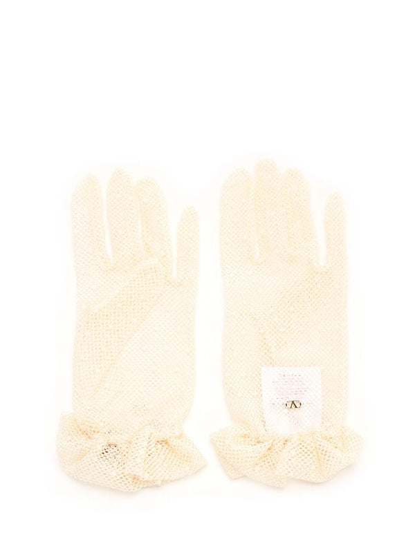 V Logo Signature Ruffle Gloves