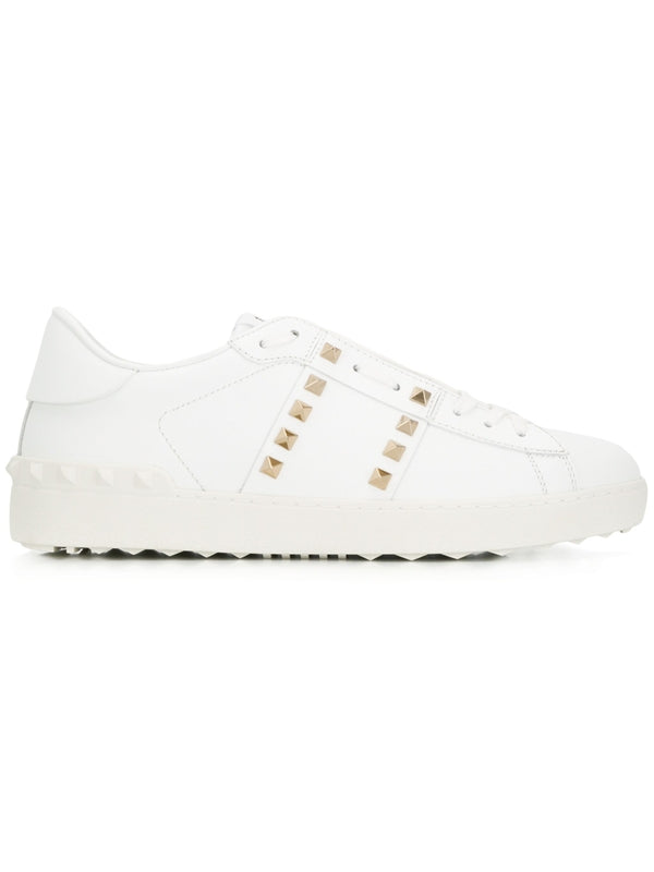 Rockstud Leather Low-Top Sneakers