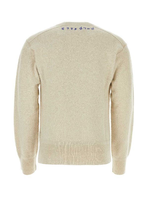 Back Contrast Stitch Crewneck Knit
