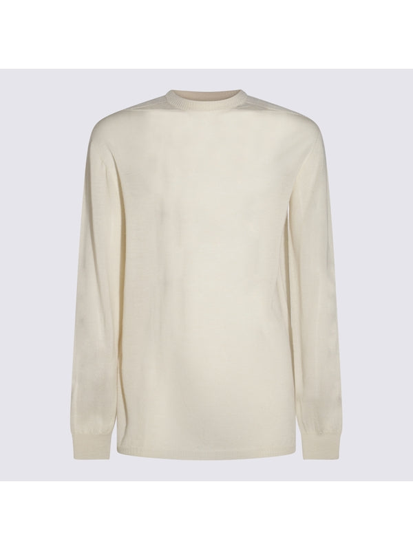 Beige Crewneck Wool Knit