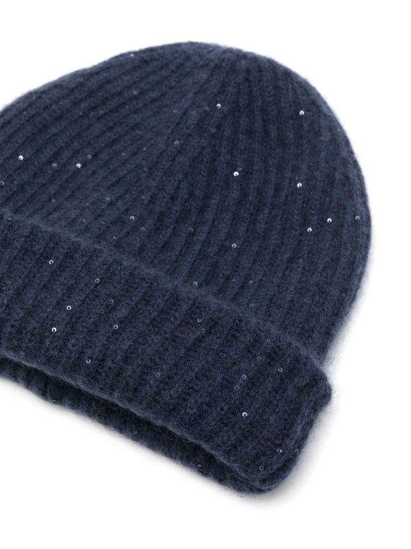 Sequin Detail Wool Beanie