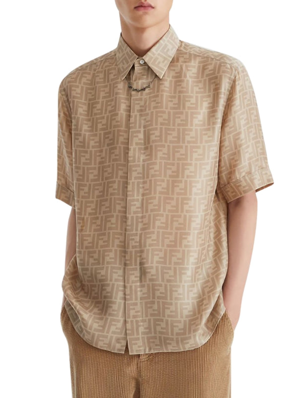 Allover FF Jacquard Silk Shirt