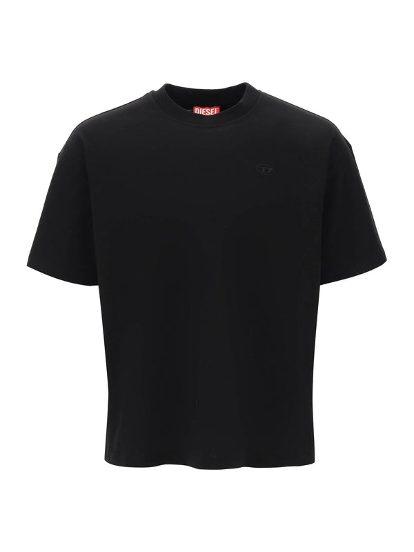 Back Logo Embroidered Cotton Short Sleeve T-Shirt