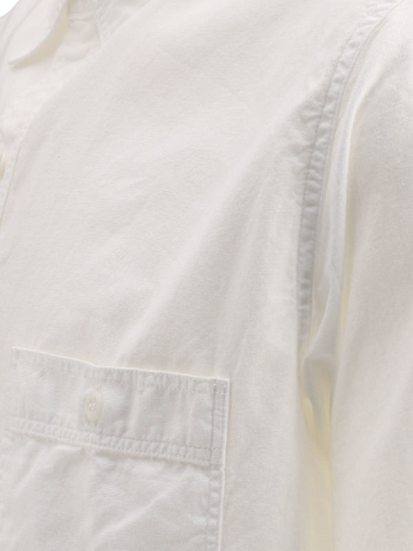 White Cotton Short Sleeve Shirt