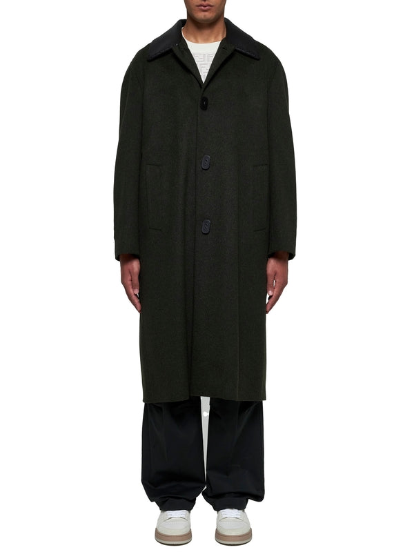 羊毛混纺单层大衣