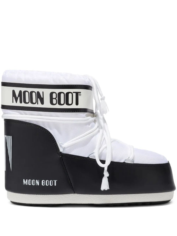 Moonboots White Black Lace-Up Boots