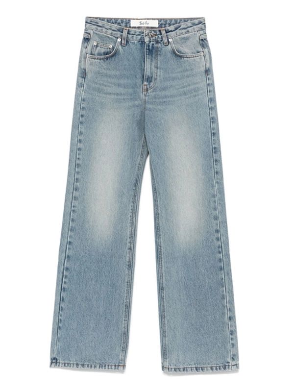 TIERRA Back Logo Patch Denim Pants