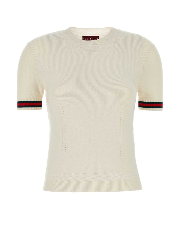 Web Detail Short Sleeve Knit